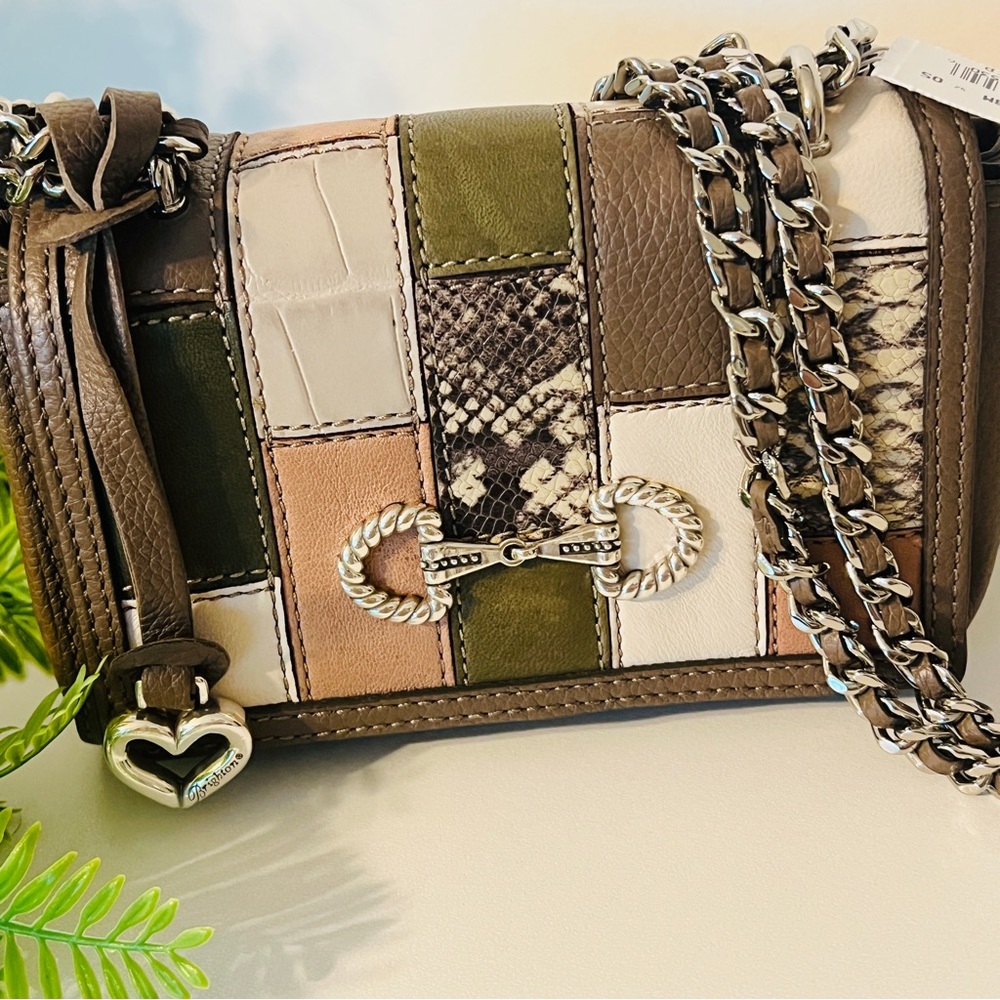 BRIGHTON Small Flap Bag with Patchwork Pattern NWT - Picture 11 of 15